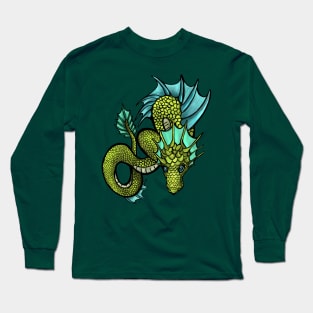 Coiled Green Sea Serpent Long Sleeve T-Shirt